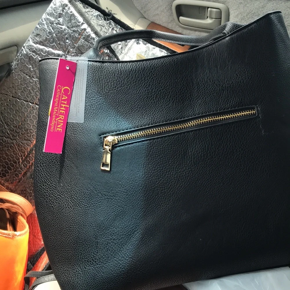 Black Stud-Trim Tote Bag